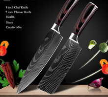 Cargar imagen en el visor de la galería, 2 Damascus steel knives Set