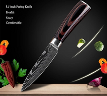 Cargar imagen en el visor de la galería, 3 Damascus steel set Option 2