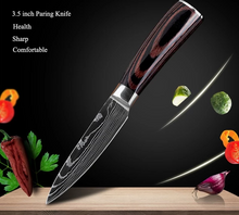 Cargar imagen en el visor de la galería, 4 Damascus steel Knives set