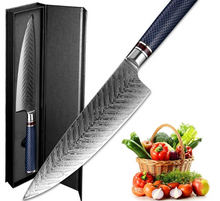 Cargar imagen en el visor de la galería, NAKIRI GUINSU Damascus Steel 8-inch VG 10 Knife